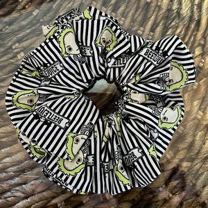 Bettle Juice Halloween Handmade Scrunchie-New!